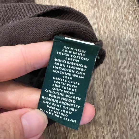 Ralph Lauren chocolate brown sweater with Horsebit buckle detail - Picture 9 of 9